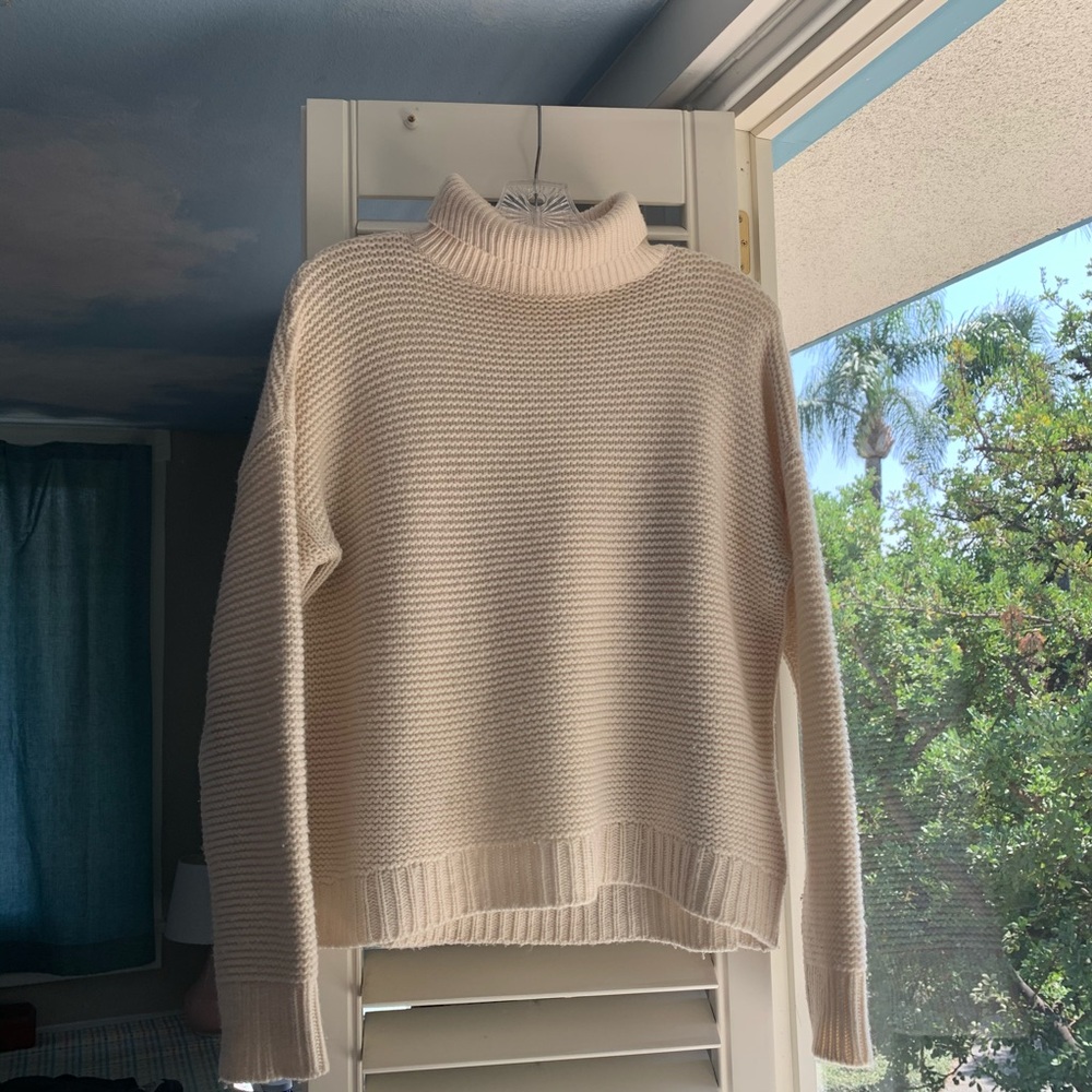 Vince cream ribbed wool turtleneck